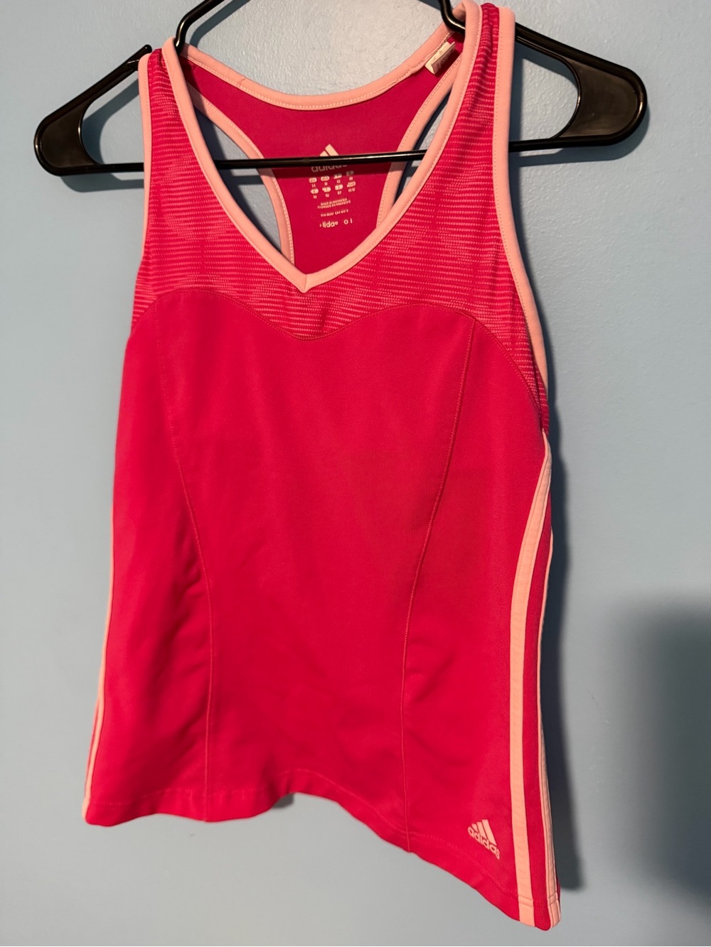 adidas Pink Athletic Racerback Tank with Light-Pink Trim